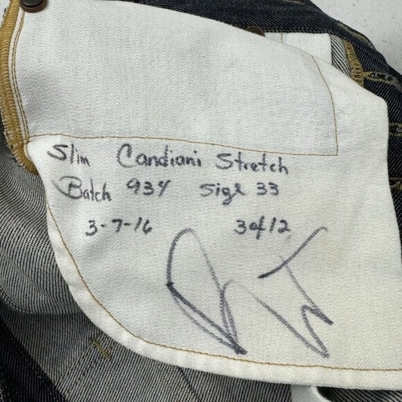 Shockoe Atelier Slim Candiani Stretch Button Fly Dark Jeans 33 Batch 934 3 Of 12 - Picture 13 of 16
